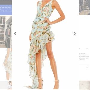 Floral, asymmetrical dress